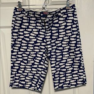 Vineyard Vines Blue and White Whale Print Bermudas